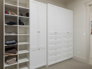 Master Closet, White cabinets, Storage, Closet
